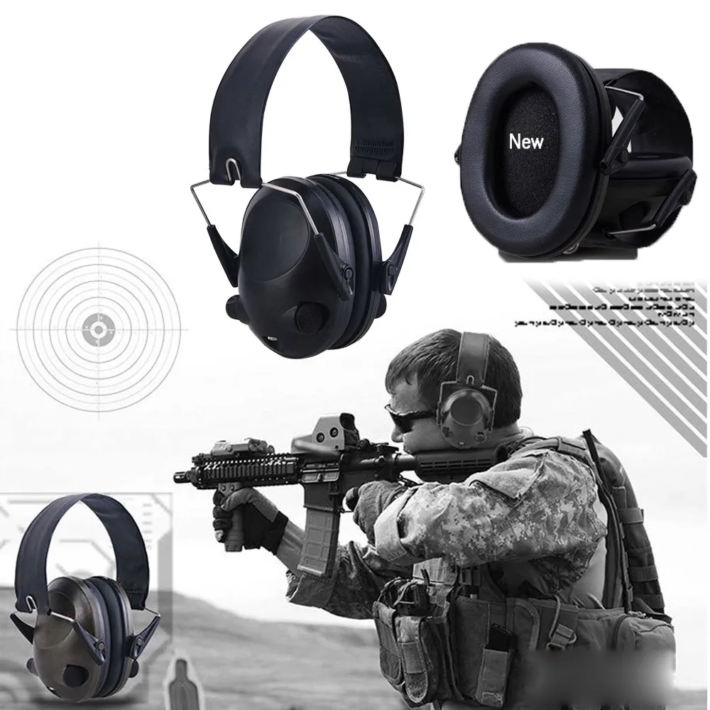 Наушники TAC 6s для съемки, умные звуконепроницаемые наушники, звукосниматели, анти-шум, активная тактическая гарнитура, питание от 4 батареек, черный