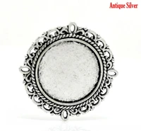 doreenbeads retail 20pcs silver color round cabochon setting connectors 31mmx31mmfit 20mm dia