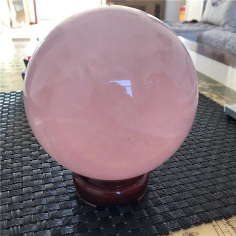 Исцеляющий розовый хрустальный шар рейки, 10 см, большой, розовый, розовый, Кварцевая Сфера, кристаллы и камни для медитации