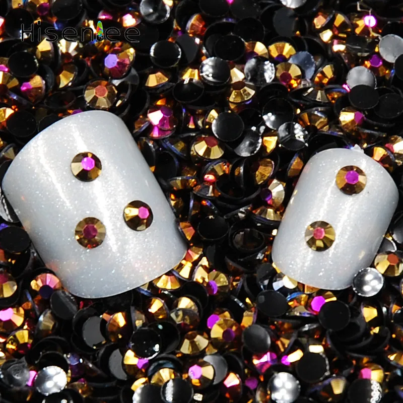 Gold Rose Jelly AB Nail Art Rhinestones 2mm AB Shiny Resin Jelly Gems UV Gel 3D Nail Art Decorations Charm Manicure Bead Glitter