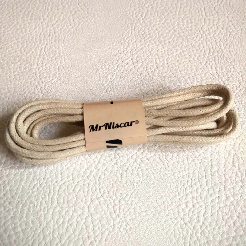 Mr. Niscar/1 пара кожаных ботинок с круглыми вощеными шнурками; Водонепроницаемая хлопковая обувь; зимние Ботинки martin на шнурках; Ботинки со шнурками; 60-180 см - Цвет: 02 Beige