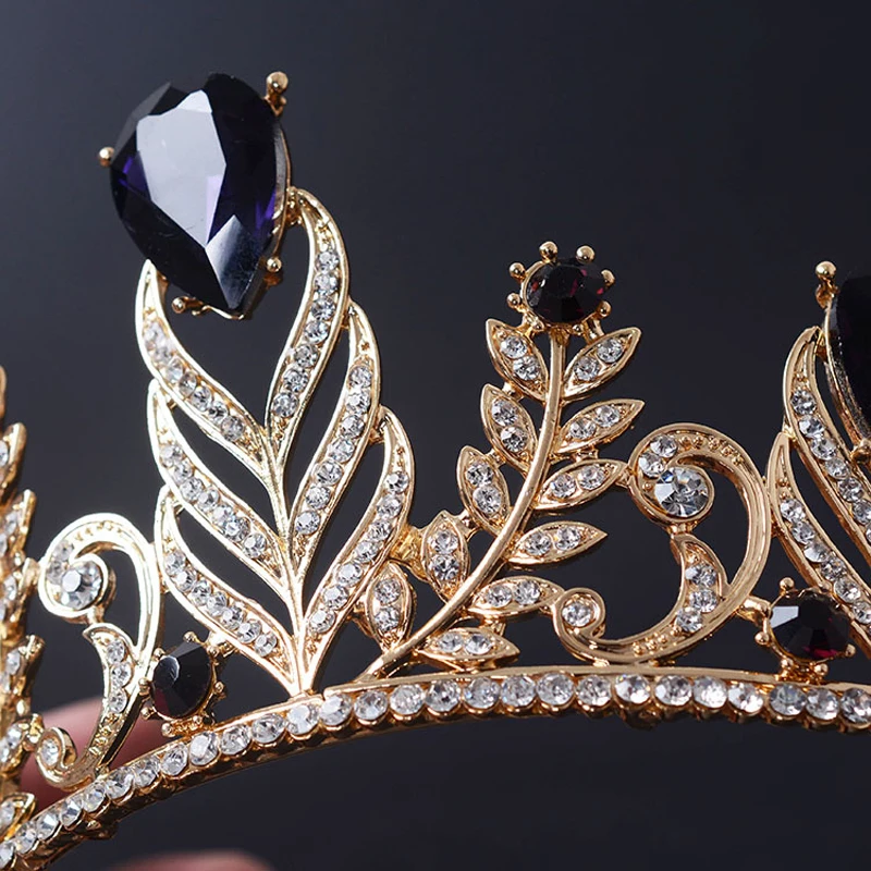 Тиары в барочном стиле женские винтажные диадемы золотого цвета с большими
