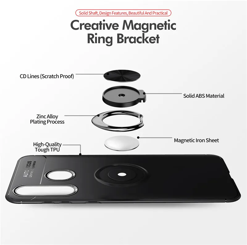 For Samsung Galaxy A9 2018 Case Finger Ring Holder Soft Silicone Matte Cover A8S A7 A6 Plus J4 J6 Prime |