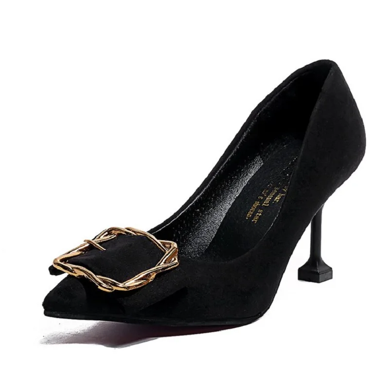 Новинка весны 2019 Женская обувь в Корейском стиле маленькие туфли на высоком