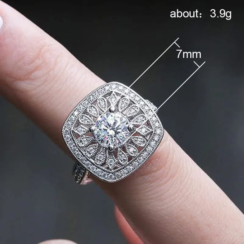WYJZY Creative openwork flower AAA zircon ring ladies fashion travel jewelry classic anniversary | Украшения и аксессуары