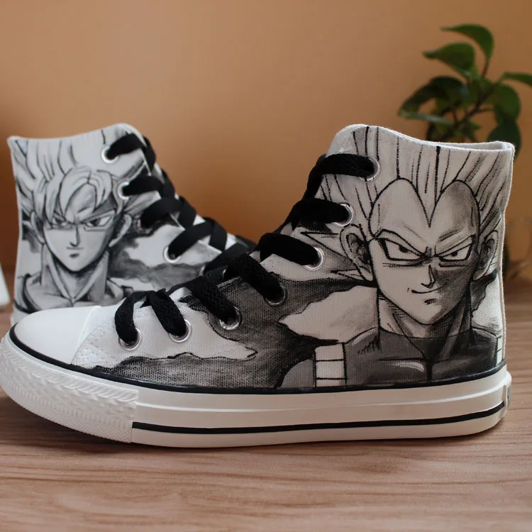 Dragon Ball Ручная роспись парусиновая обувь Прохладный Saiyan Son Goku граффити ботинки для косплея для Хэллоуина вечерние Студенческая обувь с подошвой из вулканизированной резины A51410
