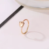 simple style matte small heart shape white golden lovely rings for women