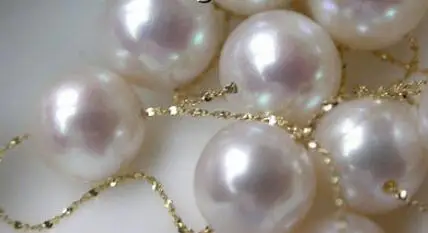 

free shipping AAA 9-10mm 14solid Chain white pearl necklace