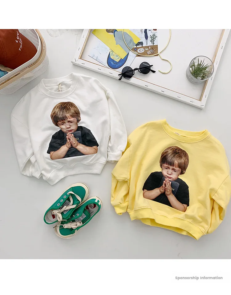 Весенне осенние пуловеры с длинными рукавами и рисунком для модных мальчиков