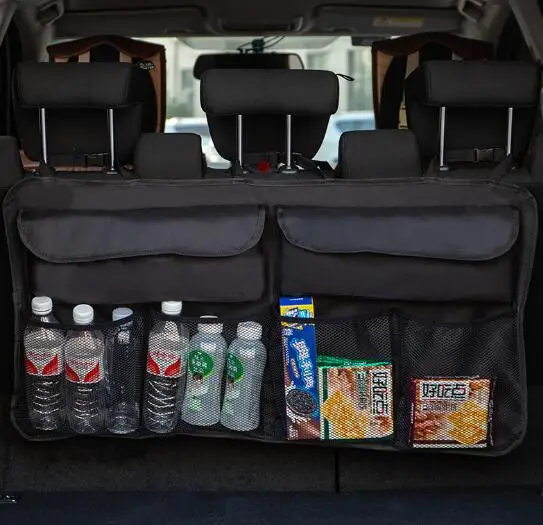 

Leather Car Rear Seat Back Storage Bag Multi Pocket Car Trunk Organizer Auto Stowing Tidying Interior Accessories