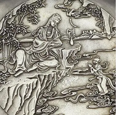 Резьба под старину серебро медь бронза орнамент Guanyin boy scout | Дом и сад