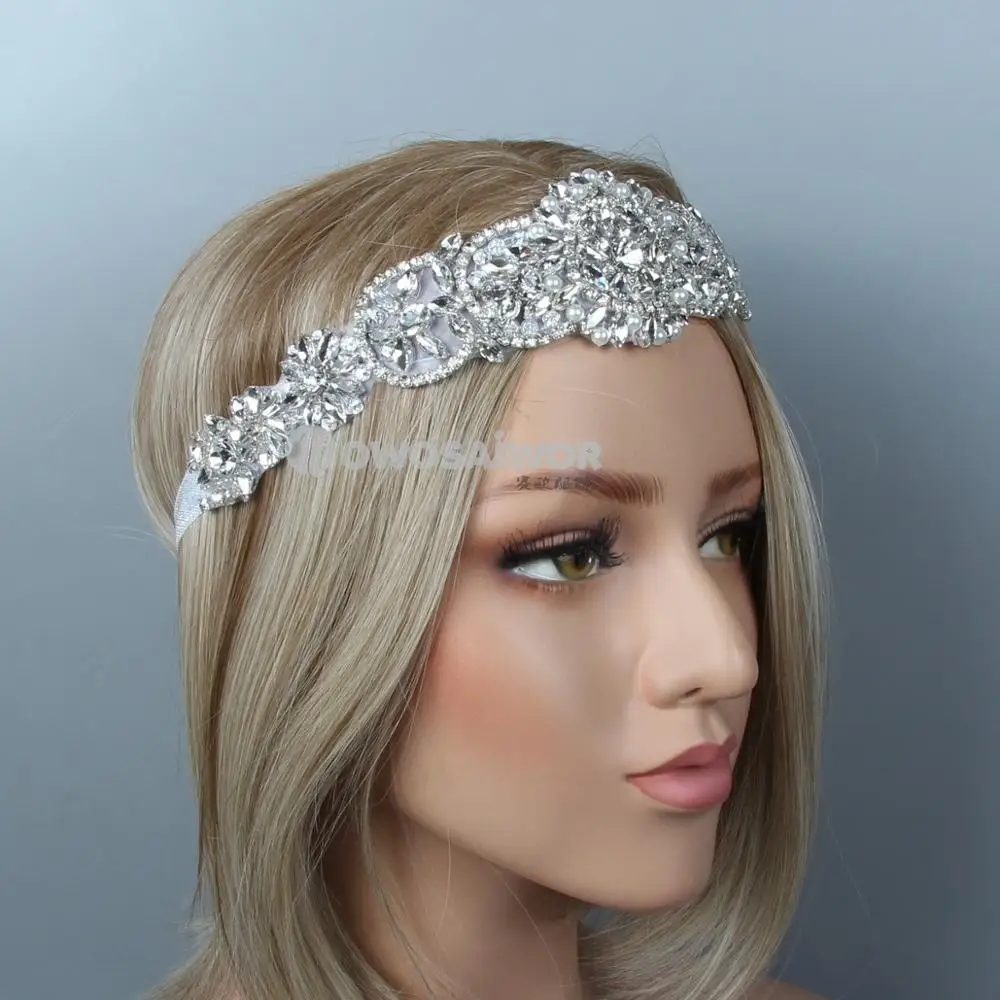 Оригинальный дизайн Хрустальная аппликация Стразы Свадебный головной убор