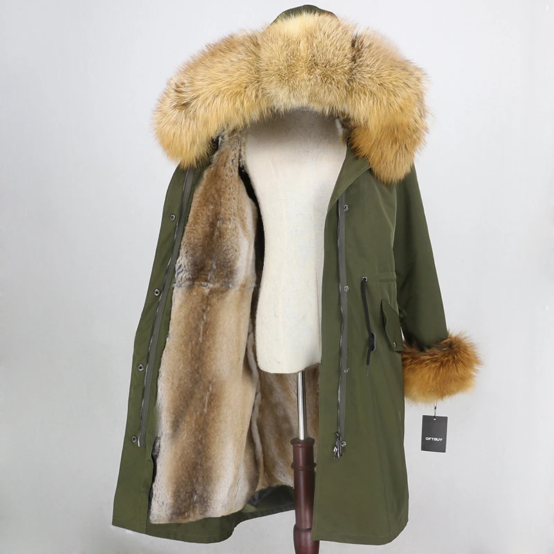 OFTBUY X-long Parka водонепроницаемое пальто натуральный мех зимняя куртка женская натуральный Лисий мех воротник капюшон манжеты подкладка из натурального кроличьего меха Повседневная