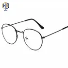 Модная Круглая Большая оправа для очков для мужчин и женщин, однотонная металлическая оптическая оправа для очков по рецепту