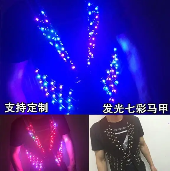 

Evening show bar light color jacket, parties hosted luminous led jacket colorful LED
