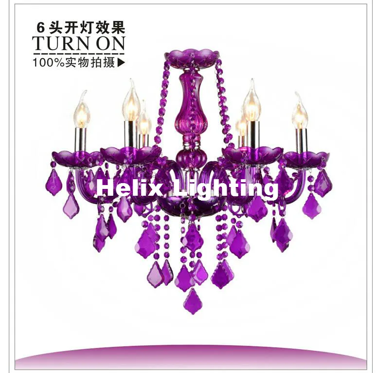 Tiffany фиолетовая декоративная люстра современный роскошный экспорт хрустальная