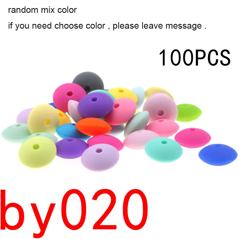 by0200mix color 100 шт плоская чечевица, силиконовые бусины для прорезывания зубов, ожерелье для прорезывания зубов, силиконовая бусина, Прорезыватель для прорезывания зубов 12*6 мм - Цвет: by0200mix color