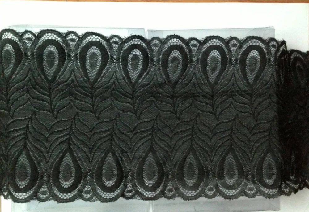 15 см ширина 5 м/лот черное эластичное кружево широкая эластичная ткань Вышитое