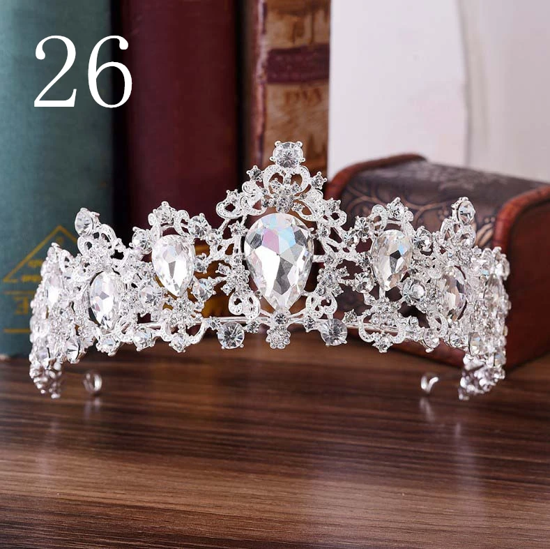 Роскошные серебряные, Синие стразы, Золотая свадебная тиара, корона королевы, диадема, Корона невесты, головной убор, свадебные аксессуары для волос, тиара