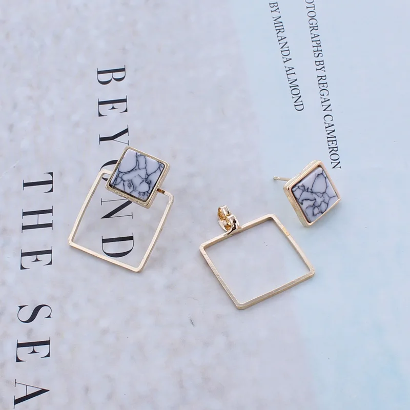 Seblasy новые 3 стиля Темперамент Золотой цвет натуральный камень геометрический