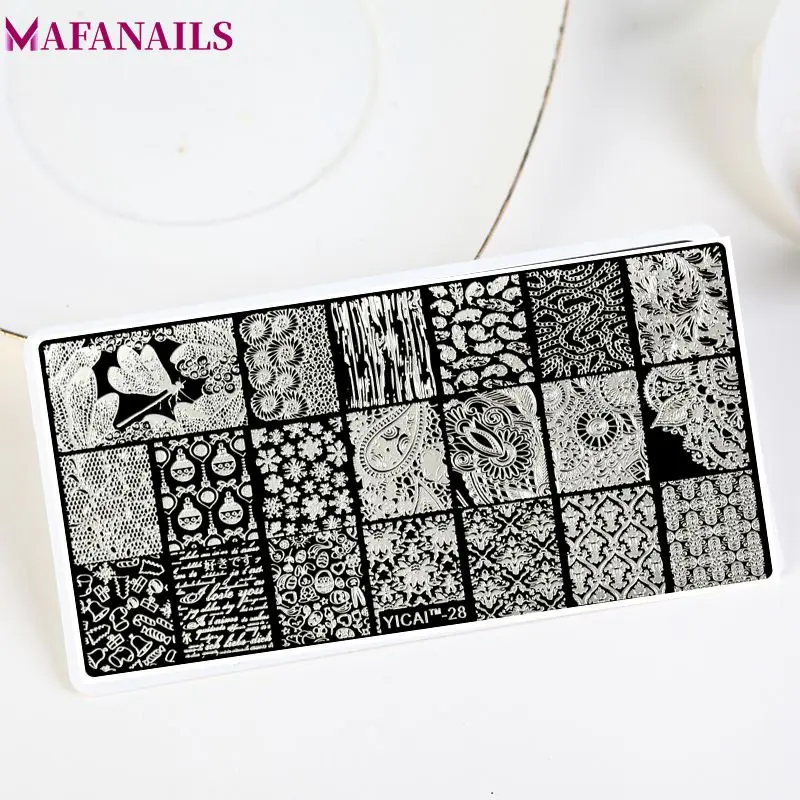 MAFANAILS штамп для дизайна ногтей пластины-шаблоны 1 шт. Стрекоза/Сердце/Снежинка