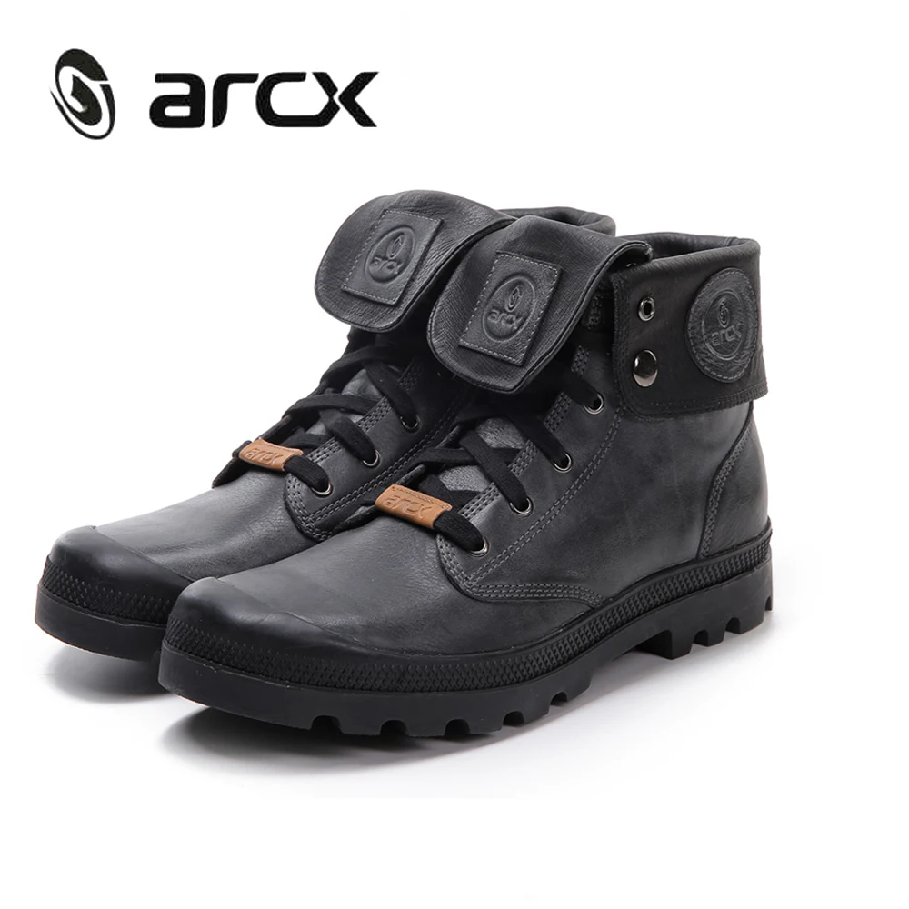 Мужские кожаные мотоциклетные ботинки ARCX ретро байкерские для отдыха и верховой