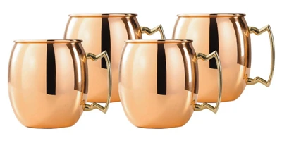4Pcs Copper1 4 штуки, 550 мл, идеальная гладкая кружка "МУЛ", кружка с медным покрытием, пивная чашка, кофейная чашка из нержавеющей стали, медные чашки с покрытием - Цвет: 4Pcs Copper1