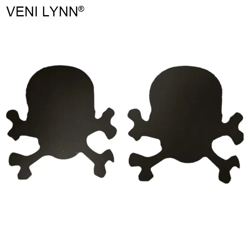 VENI LYNN 4 Pairs Skull Pasties Head Crossbone Shape Disposable Nipple Stickers Breast Petals Boob for Women Bust | Женская одежда