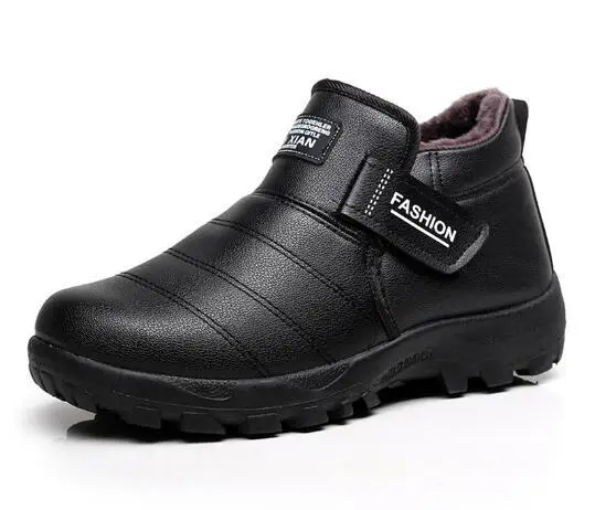black Dagnino Новинка года зимние ботинки модная обувь из искусственной кожи мужские сохраняющие Тепло Плюшевые ботильоны Рабочая Нескользящая Для мужчин повседневная обувь Zapatillas - Цвет: black