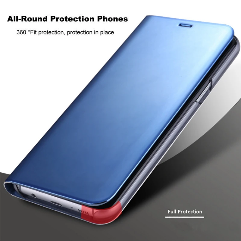 Кожаный чехол для Samsung Galaxy S10 зеркальный Чехол-книжка с подставкой S20 Plus Lite S9 S8 S7 Edge