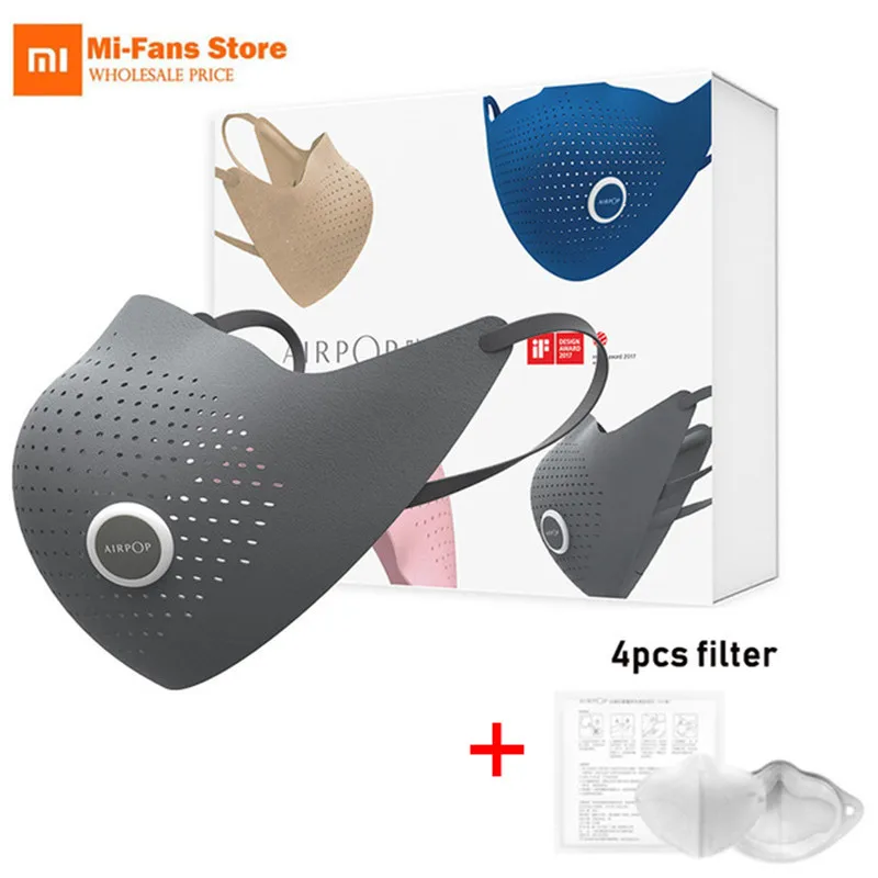 Xiaomi AirPOP Air Wear PM0.3 анти-Дымчатая маска для лица с фильтром 4 шт. регулируемые удобные маски для лица 4 цвета