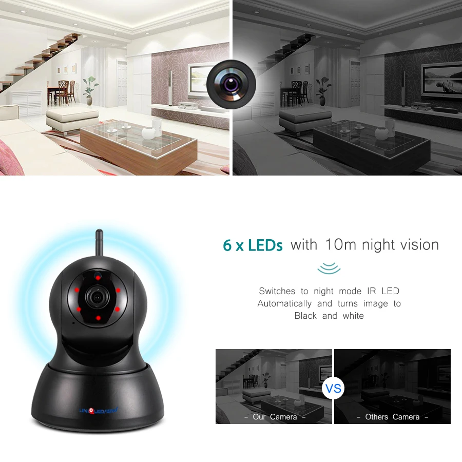 Домашняя умная камера 720P панорамная ночного видения 360 Угол двухсторонняя аудио