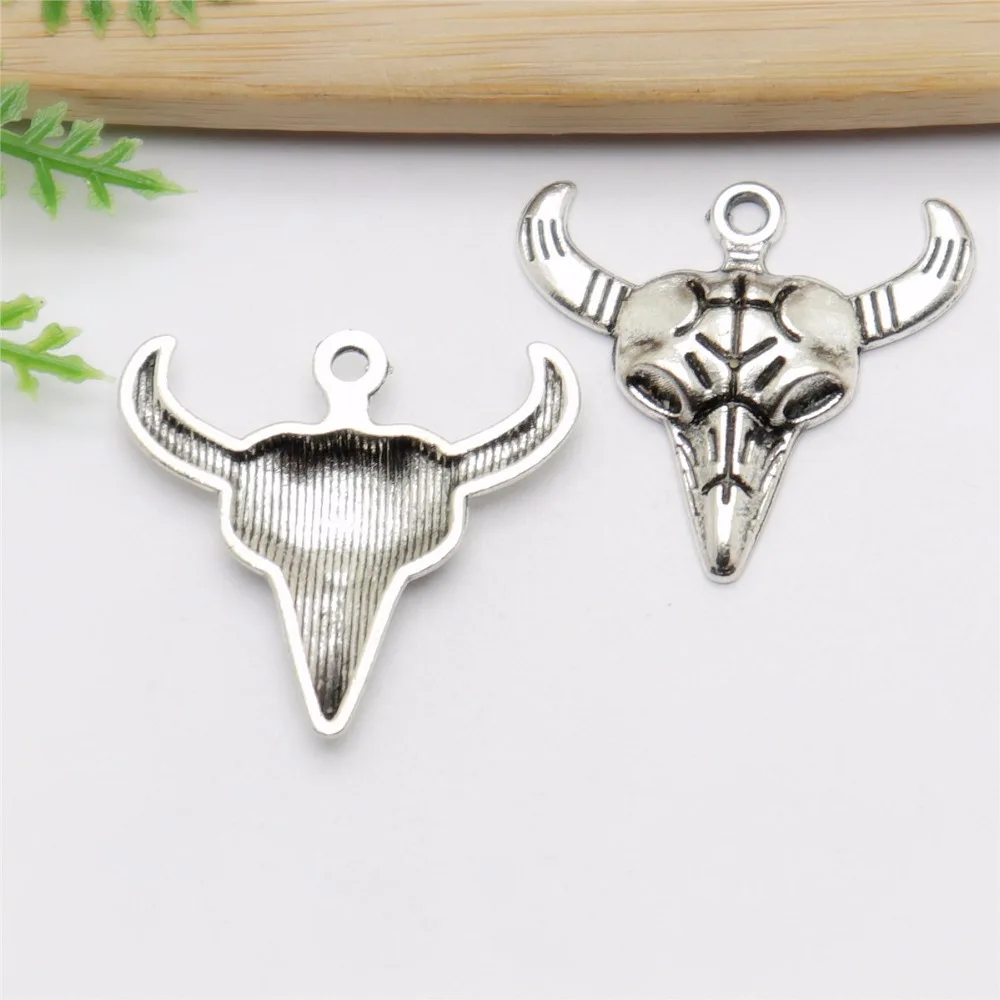 

Wholessale 58pcs/lot Vintage Silver Bull Charms fit DIY Bracelet Pendants Jewelry Making Jewelry Findings