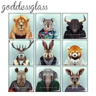 Квадратный кабошон для фотосъемки, модель FB0245 из стекла с плоским основанием, с изображением животных, 12 мм20 мм25 мм30 мм