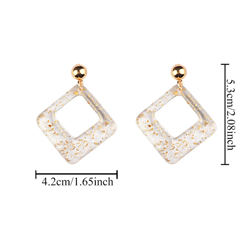 Женские корейские Прозрачные Серьги золотистого цвета акриловый ювелирные