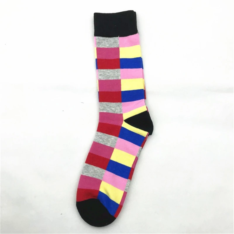 OKOUFEN 2019 Hot Sale Casual Men Socks New fashion design Plaid Colorful happy Business Party Dress Cotton Man | Мужская одежда