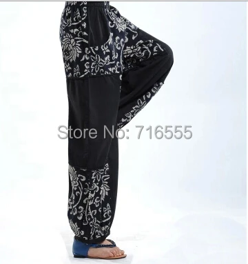 free shipping autumn spring linen cotton national trend casual women pants elastic waist plus size female trousers yluo0406 | Женская