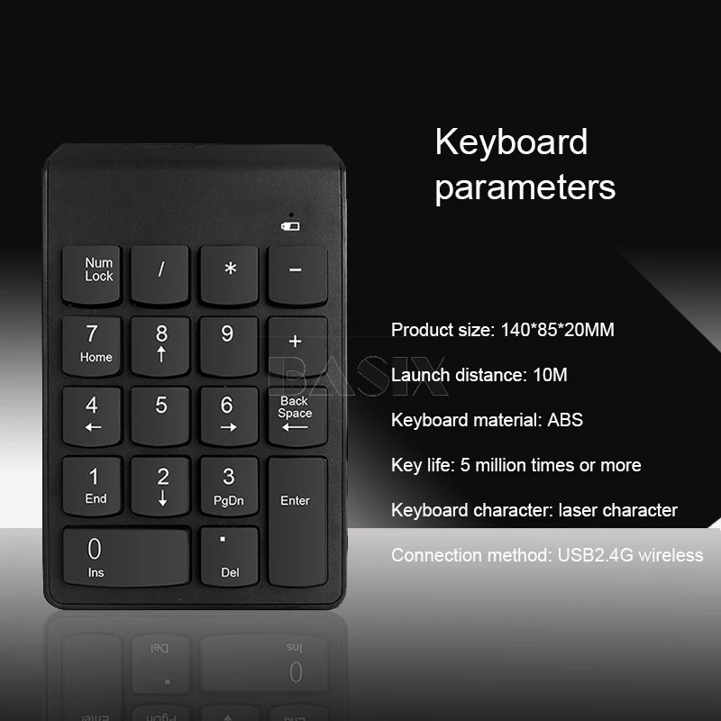 Basix мини Беспроводной цифровая клавиатура Usb Numpad 18 клавиш цифровой клавиатуры Для