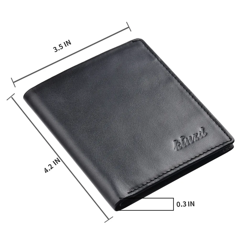 Вертикальный Двойные кошелек Тонкий RFID мужские кожаные Женские Кошельки тонкий