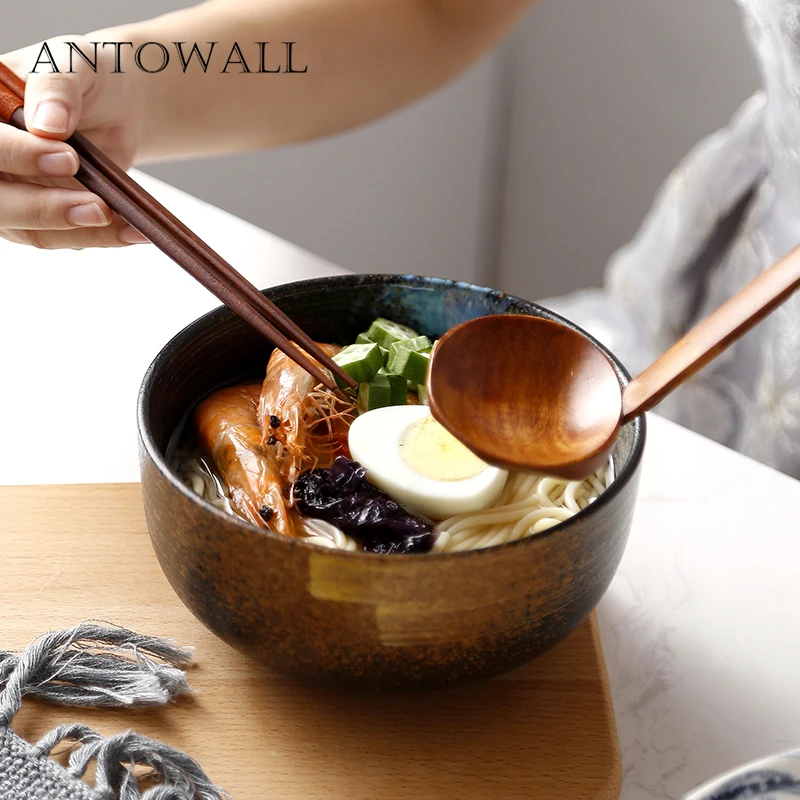 ANTOWALL Ретро китайская кухня керамическая посуда Ramen чаша большая суповая миска Бытовая ресторанная чаша для лапши