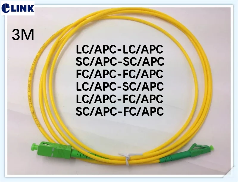 20pcs 3m LC/APC SC/APC FC/APC fiber patchcord Singlemode Simpex 2.0mm patch cable SM SX SC LC FC APC optical fibre jumper IL<0.3