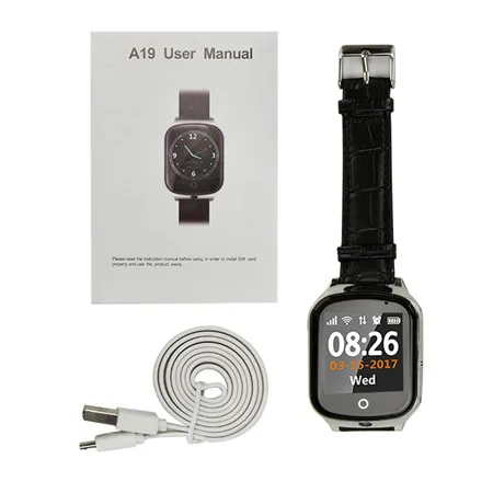 no box black A19 LBS gps Wi-Fi расположение 3g Смарт gps трекер SOS монитор вызовов для детей старшего возраста безопасность следа Поддержка часы с сим-картой часы - Цвет: no box black