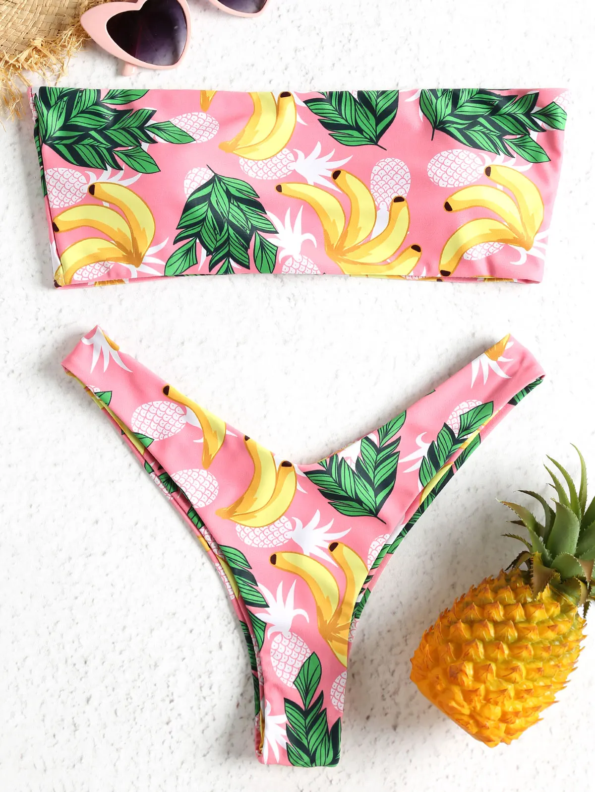 ZAFUL бандо банан бикини купальники для женщин купальник сексуальный без бретелек ананас с высоким вырезом Бразильское бикини стринги Biuqni купальный костюм