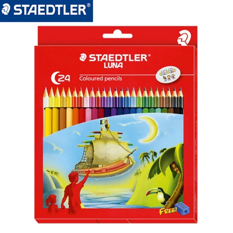 

STAEDTLER LUNA 136 C24 24 color Colored Pencils set + sharpener Office school supplies student color pencils