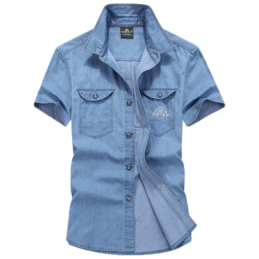 Горячее предложение! Распродажа! Новые мужские джинсовые рубашки летние