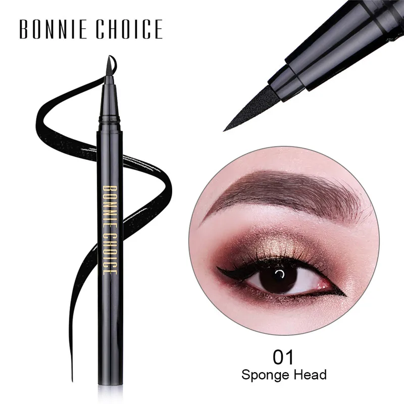 Bonnie Choice 1 шт. Черная Подводка для глаз и кошачий глаз карта долговечная водостойкая жидкая подводка для глаз Косметика для глаз набор инструментов
