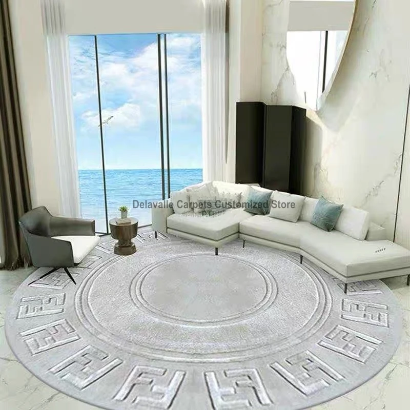 New Zealand wool silk round carpet bedroom bedside simple custom modern European living room FF carpet.customizable size /color