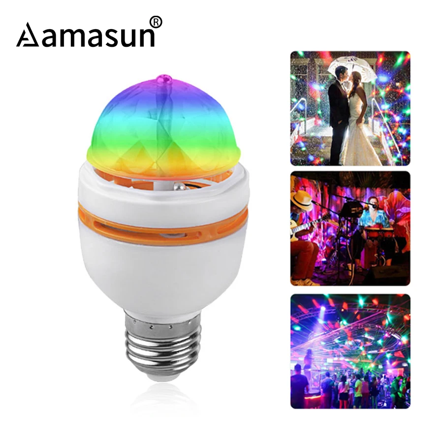 E27 3 Вт AC90-260V красочный Авто вращающийся RGB светодиодный светильник сценический диско DJ вечерние лампы Праздничные лампы для бара KTV светильник ing