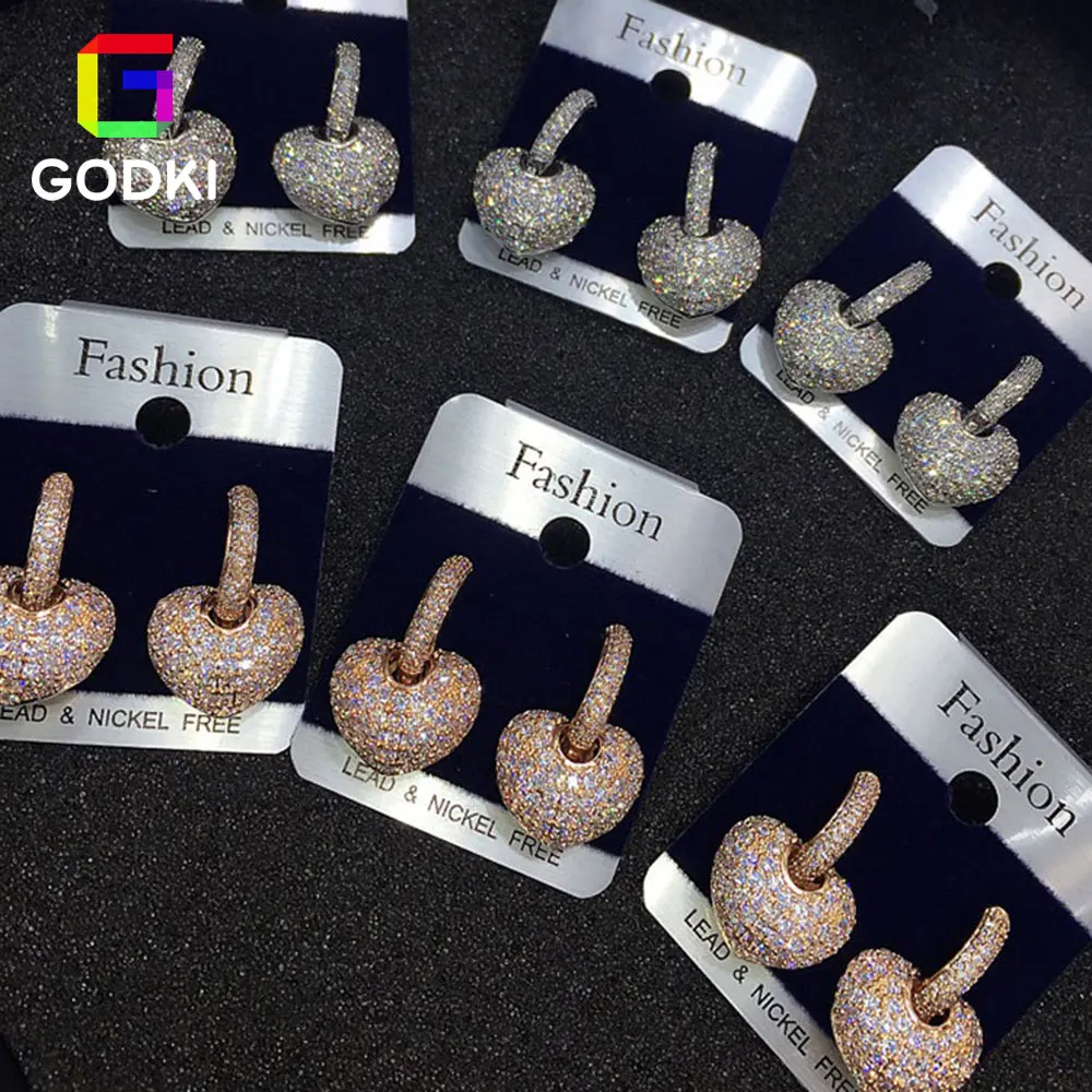Женское Обручальное Кольцо GODKI в форме сердца с фианитом|earrings stud|earrings jewelryjewelry jewelry