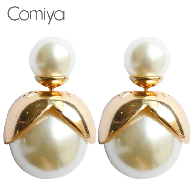 Женские серьги гвоздики с искусственным жемчугом золотого цвета|fashion stud earrings|stud